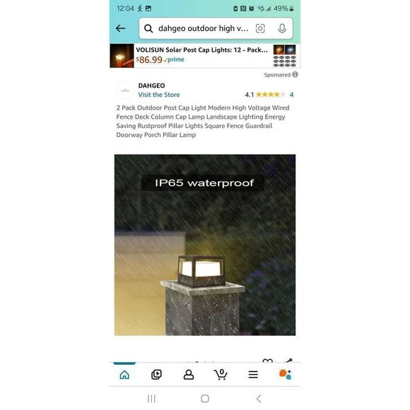 2 pack post lights for outdoor landscape, High voltage - Picture 2 of 3